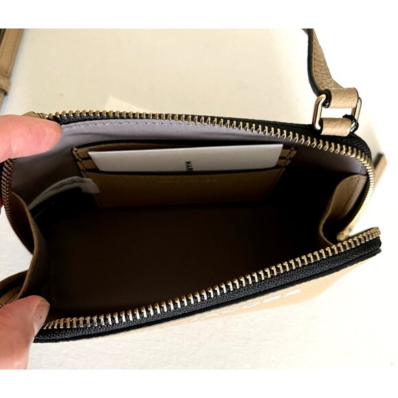 New Marc Jacobs Small Crossbody Pouch Pebble Leather Iced Coffee - Picture 3 of 5